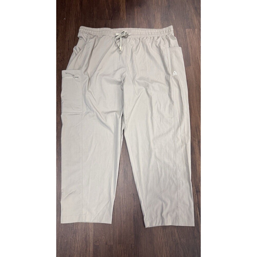 Reebok Men’s 3XL Casual Athletic Beige Pants Elastic Waist Drawstring Stretch